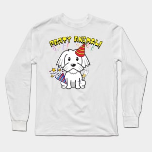 Party Animal - white dog Long Sleeve T-Shirt